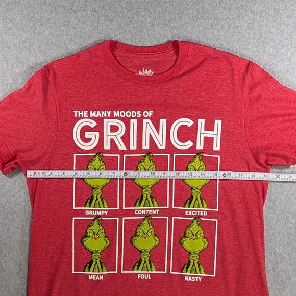 The Many Moods of Grinch Shirt M Red Dr. Seuss Christmas Graphic Tee - Picture 6 of 6